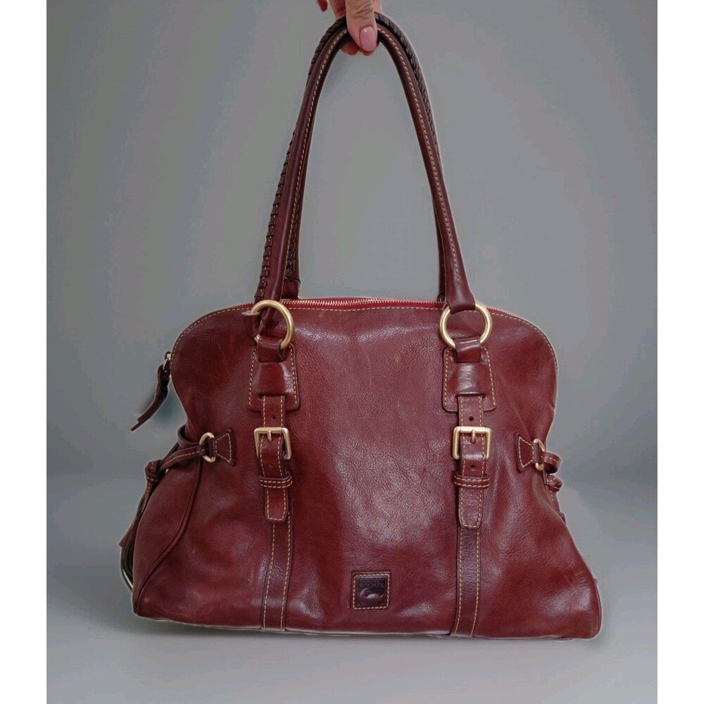 Dooney & Bourke Florentine Satchel Purse Handbag Brown Leather